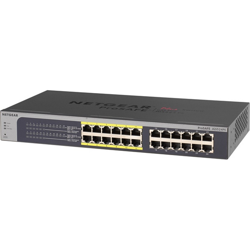 Netgear JGS524PE ProSAFE Plus 24-Port Gigabit Rackmount Switch with Po