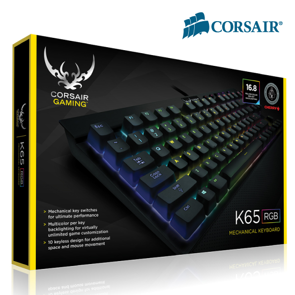 Corsair Gaming K65 RGB LED Mechanical Compact Gaming Keyboard Cherry
